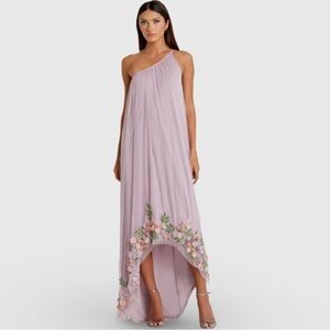 Mac Duggal NWT 9236 One Shoulder Trapeze Floral Embellished Gown Size 12